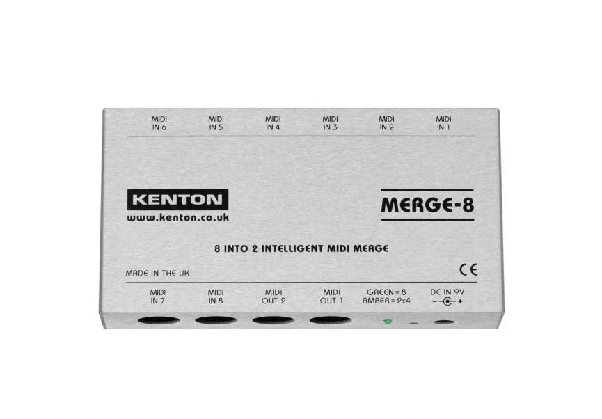 Kenton Merge 8 - 8 MIDI Inputs to 2 MIDI Outputs