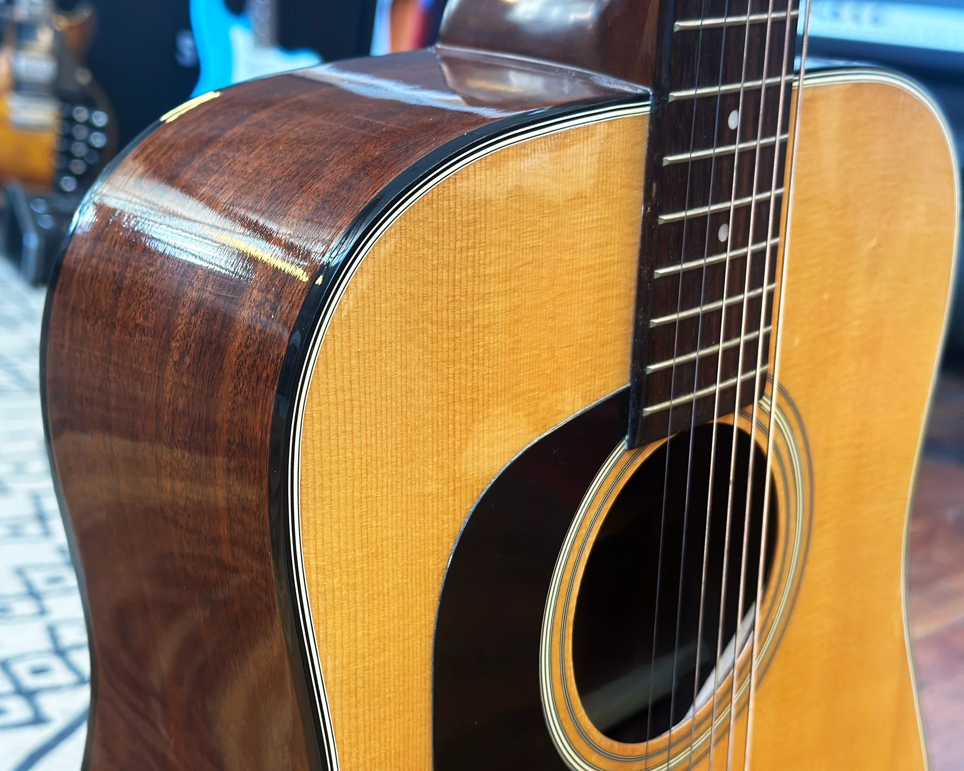 Late '80s Washburn D-15L Left Handed Dreadnought Japan - Image 7