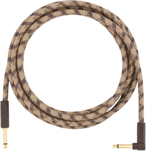 Fender 10' Angled Festival Instrument Cable Pure Hemp Brown Stripe - Image 2
