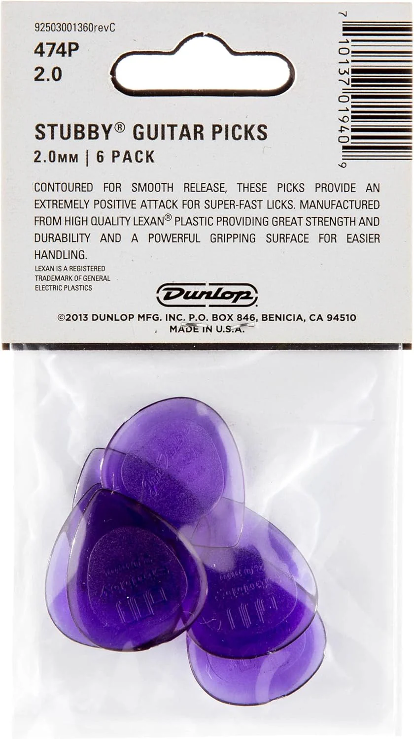 Jim Dunlop 2.0 LEXAN “Stubby” Pick Pack of 6 - Image 5