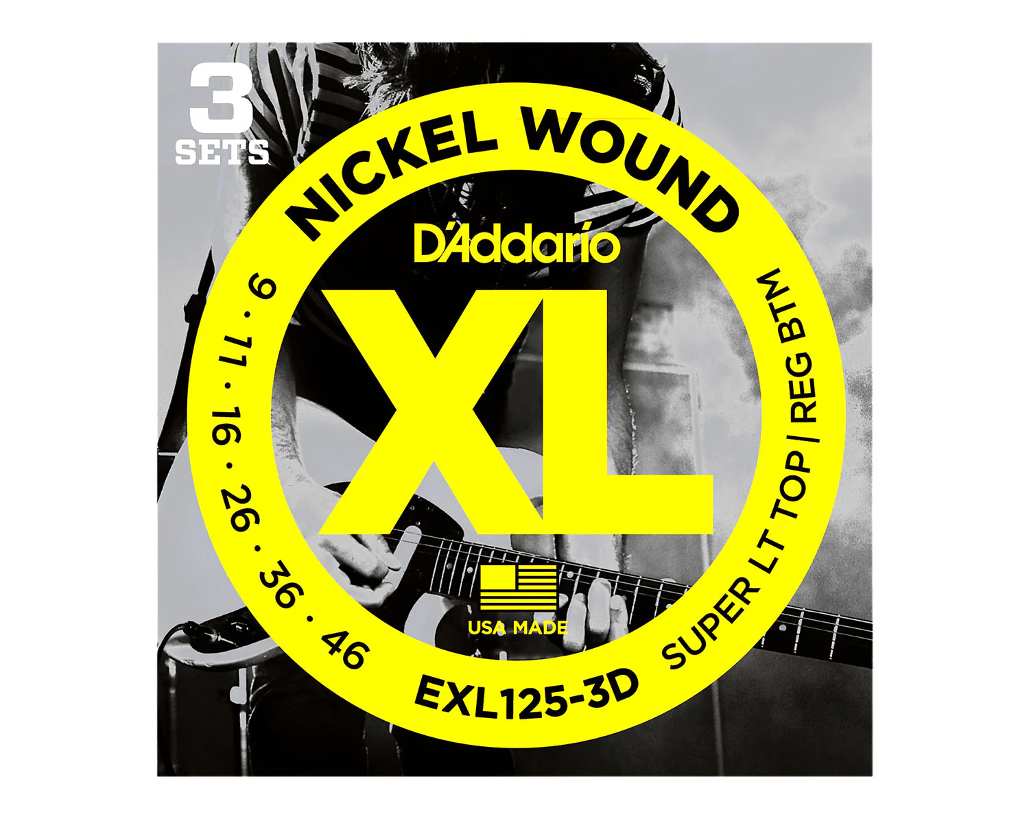D'Addario EXL125-3D Nickel Wound Electric Strings (3 Pack)