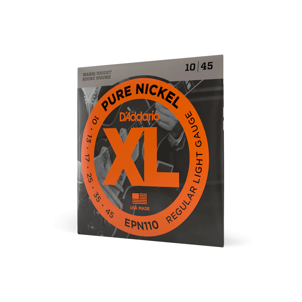 D'Addario EPN110 Pure Nickel Electric Guitar Strings, Regular Light, 10-45 - Image 2