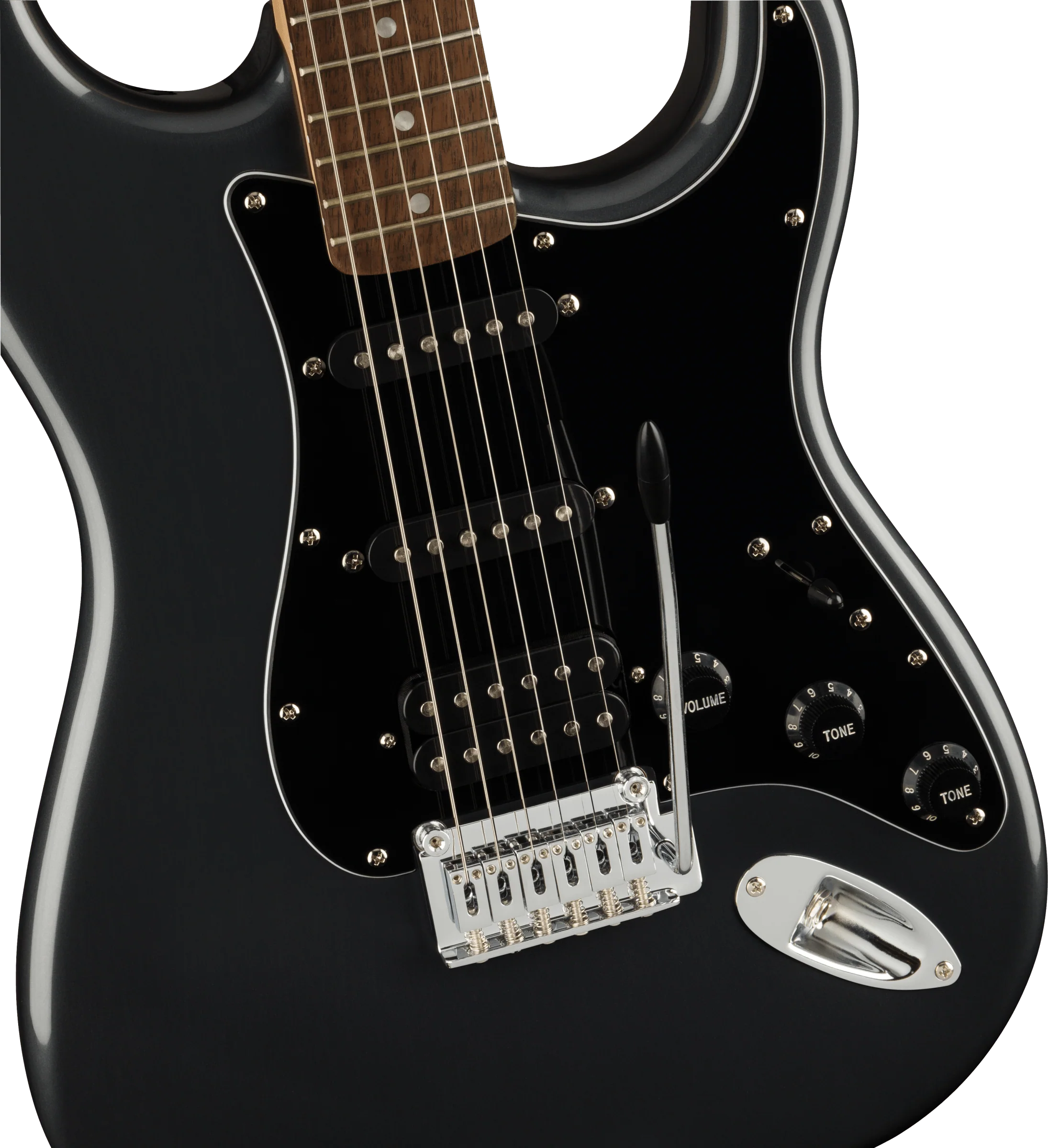 Fender Squier Affinity Series Stratocaster HSS Pack - Charcoal Frost Metallic with Frontman 15G - Image 6