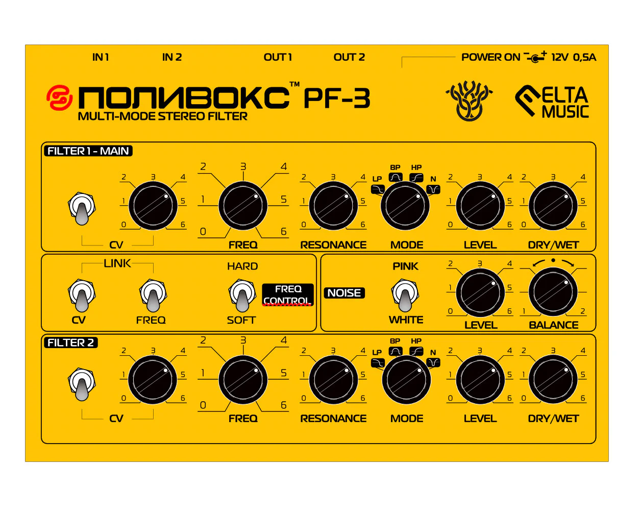ELTA Music PF-3 MkII POLIVOKS Stereo Filter - Yellow - Image 3
