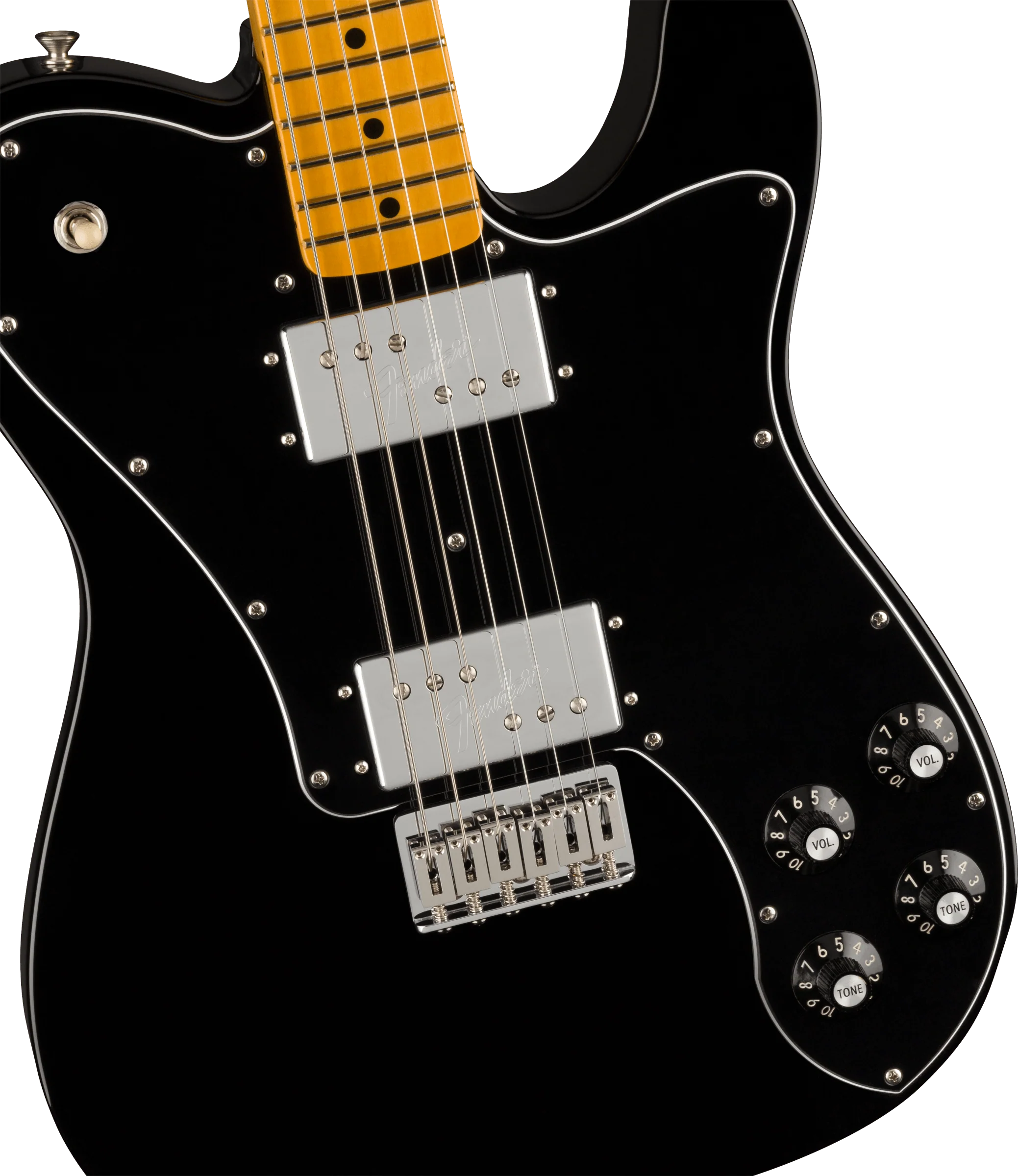 Fender American Vintage II 1975 Telecaster Deluxe - Maple Fingerboard - Black - Image 6