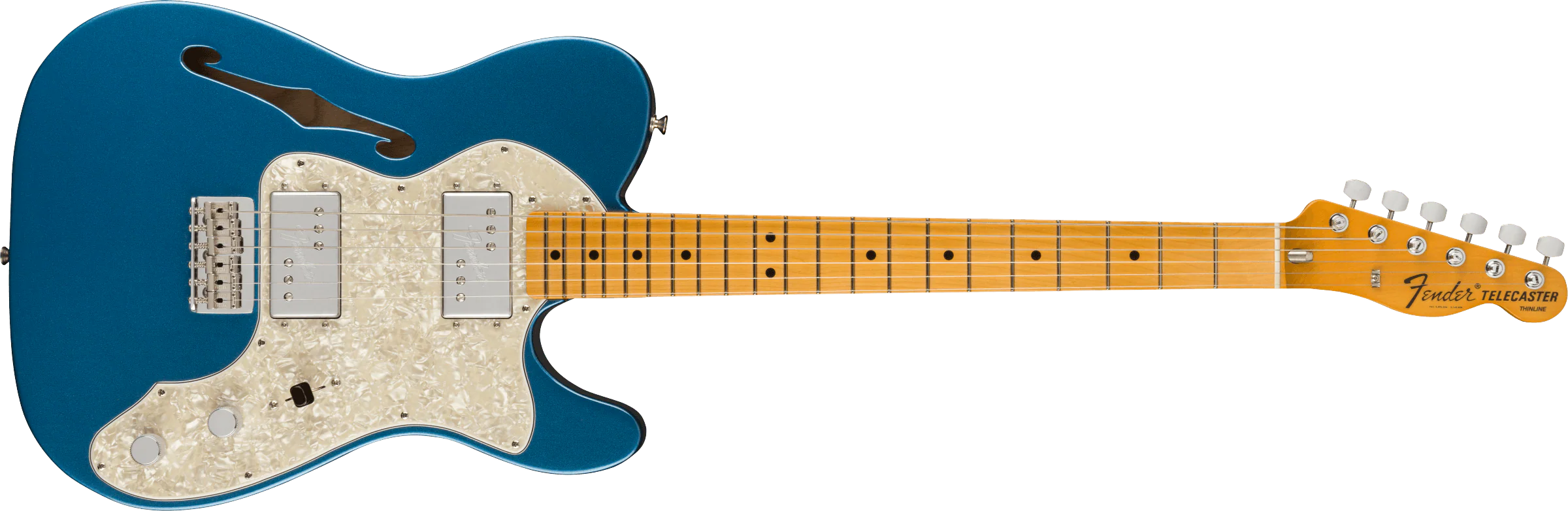 Fender American Vintage II 1972 Telecaster Thinline - Maple Fingerboard, Lake Placid Blue - Image 2