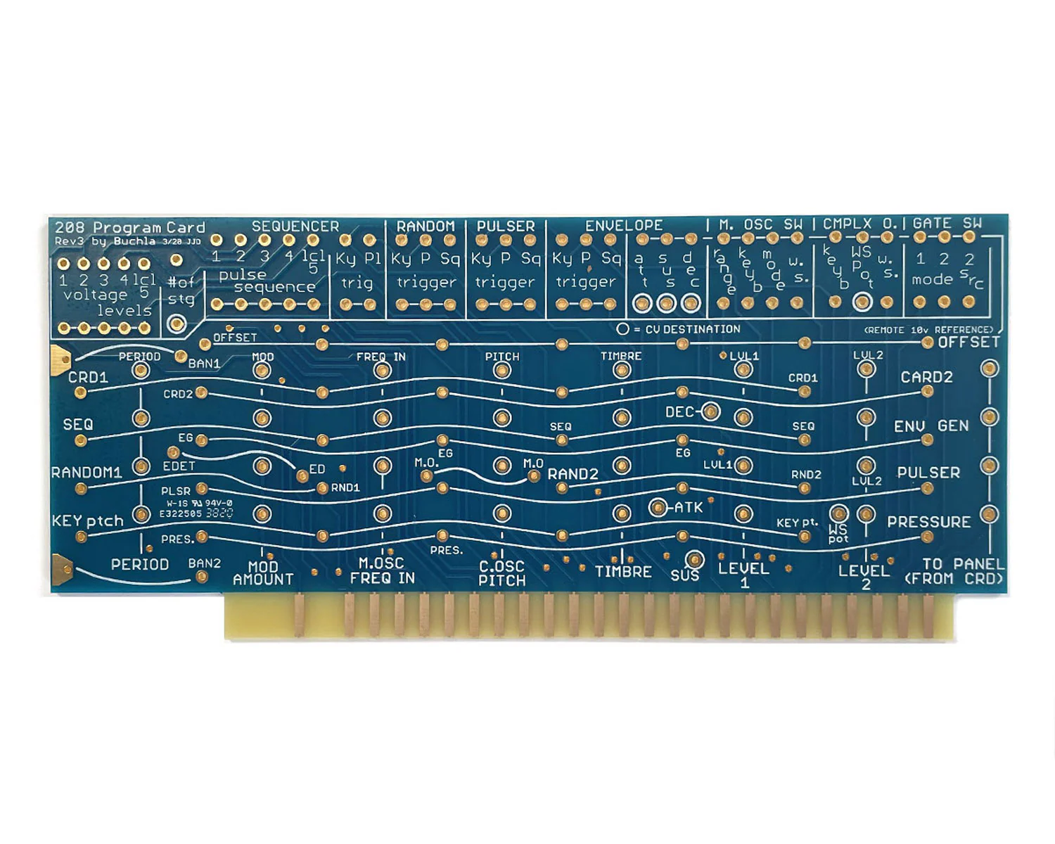 Buchla Retro Program Card for 208/208C/Easel
