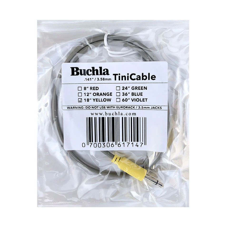 Buchla TiniCable - 18 inch length (Yellow Barrels) - Image 2