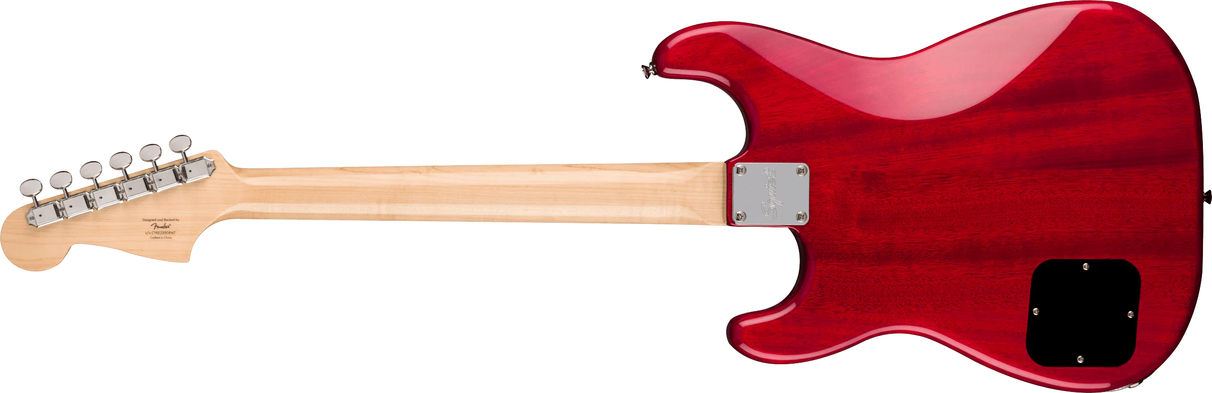 Fender Squier Paranormal Strat-O-Sonic - Crimson Red Transparent - Image 5