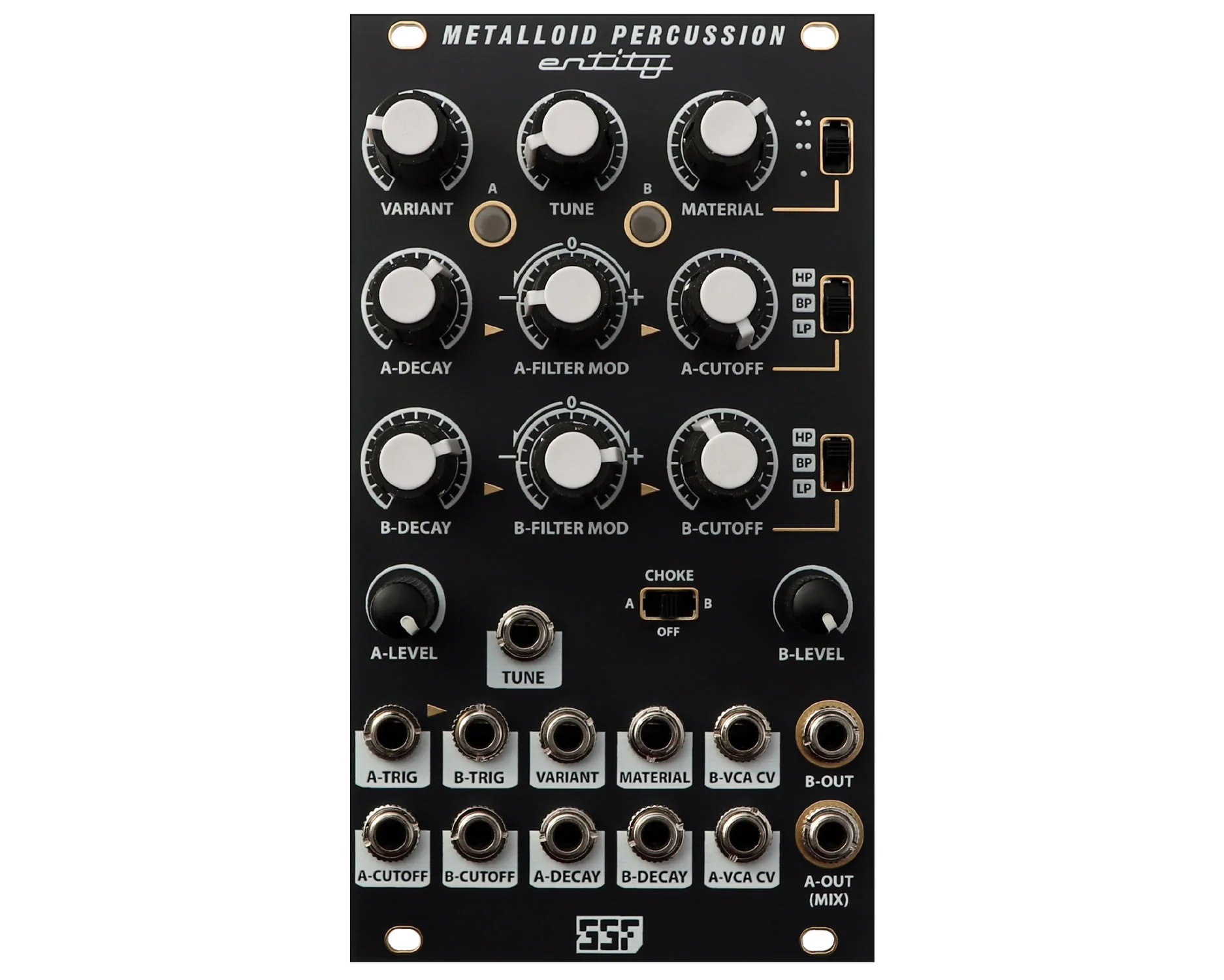 SSF Metalloid Percussion Entity Analog Metallic Noise Synthesizer Voice