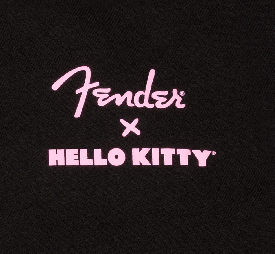 Fender Hello Kitty Back Logo Tee, Black, M - Image 4