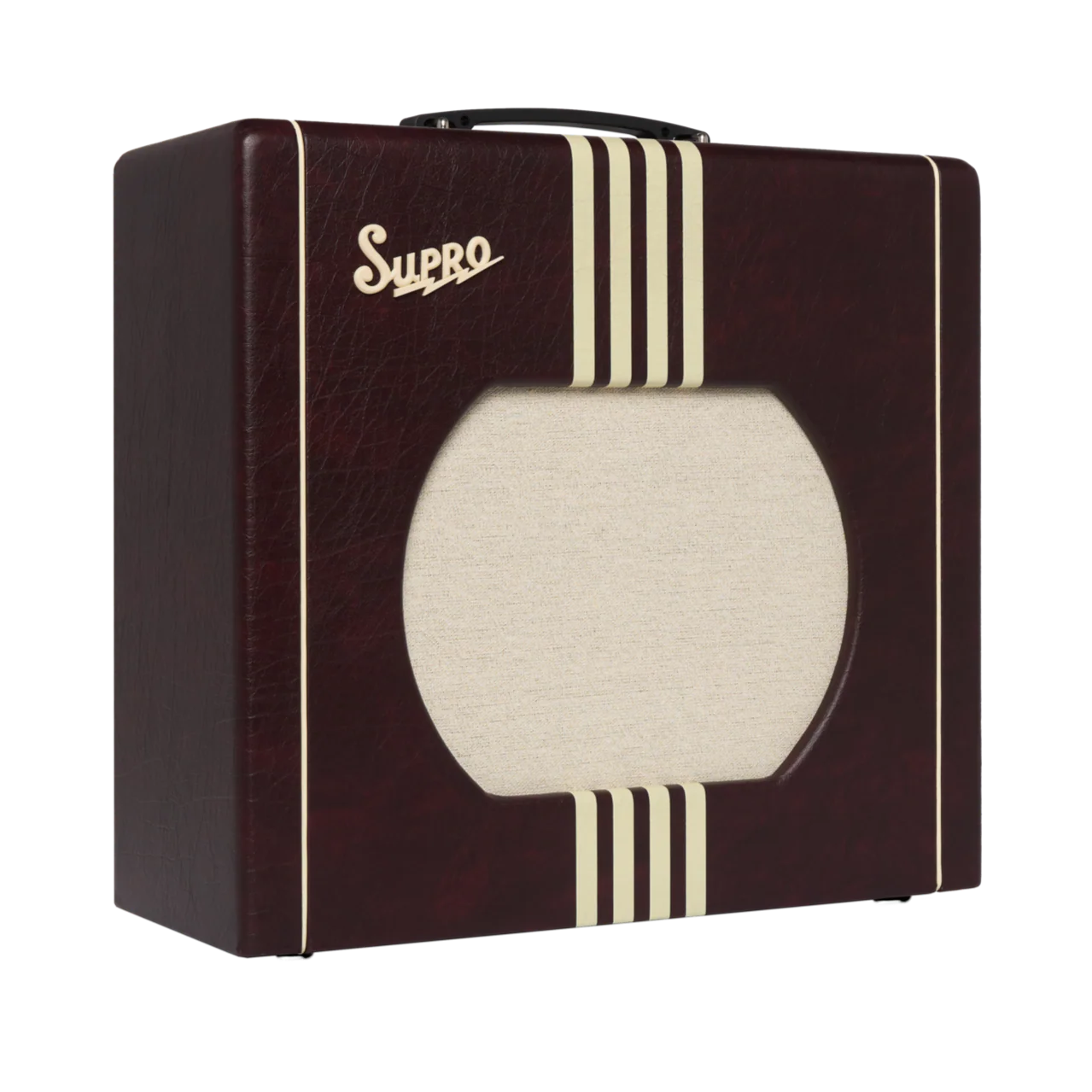 Supro Delta King 12 Guitar Amplifier - Burgundy/Cream - Image 3