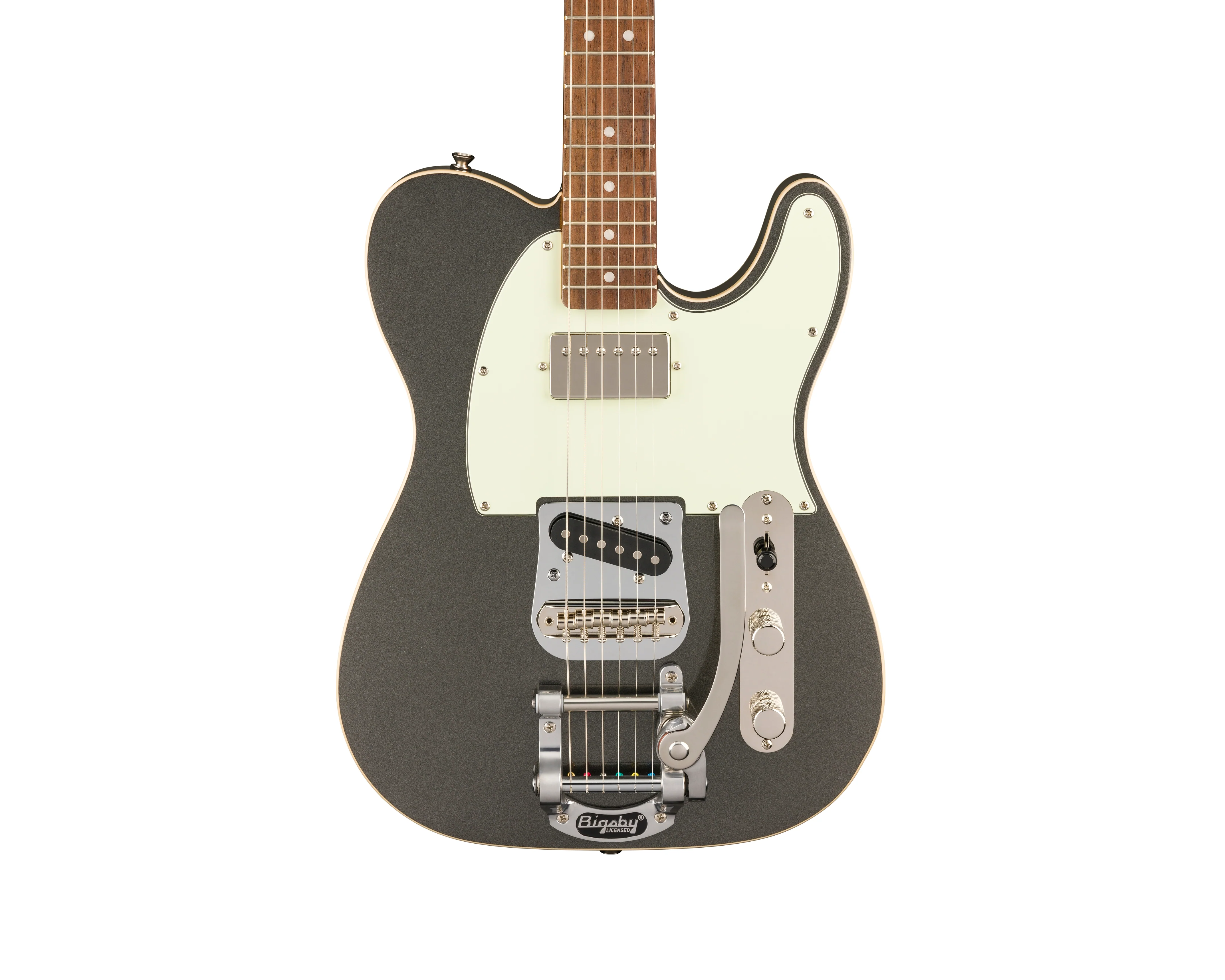 Fender Squier FSR Classic Vibe '60s Custom Telecaster SH w/Bigsby - Charcoal Frost Metallic w/Matching Headstock - Image 2