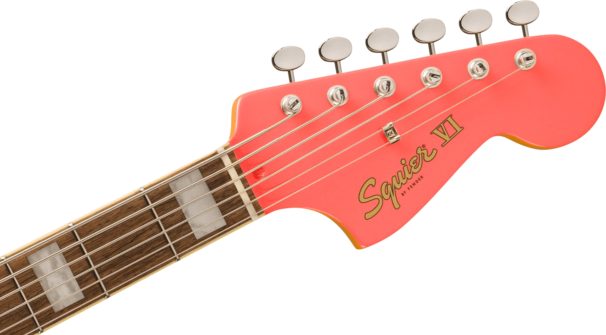 Fender Squier FSR Classic Vibe Bass VI Laurel Fingerboard Mint Pickguard Matching Headstock Tahitian Coral - Image 5