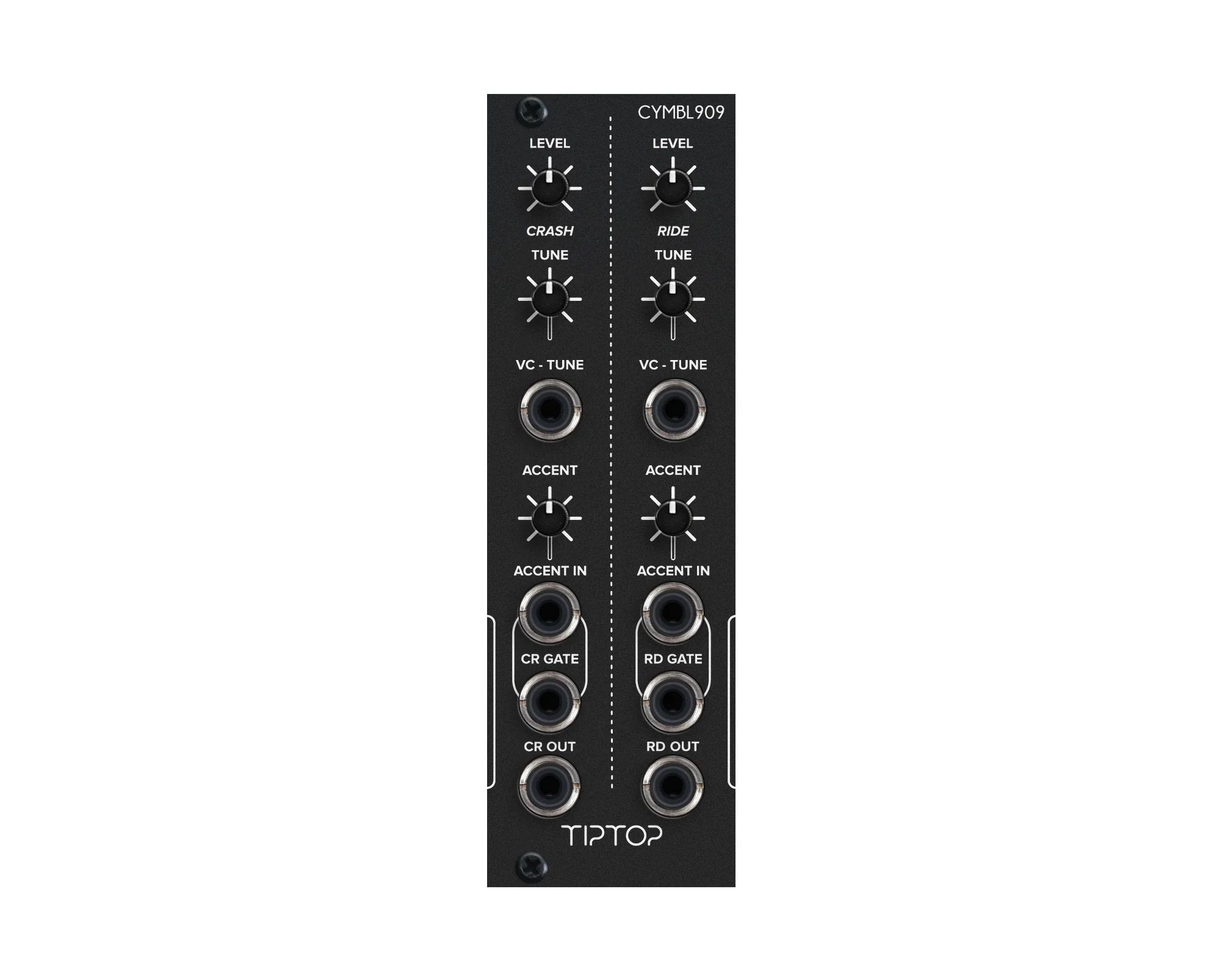 Tiptop Audio CYMB909 CR909 TR909 Crash/Ride Cymbals Generator - Black