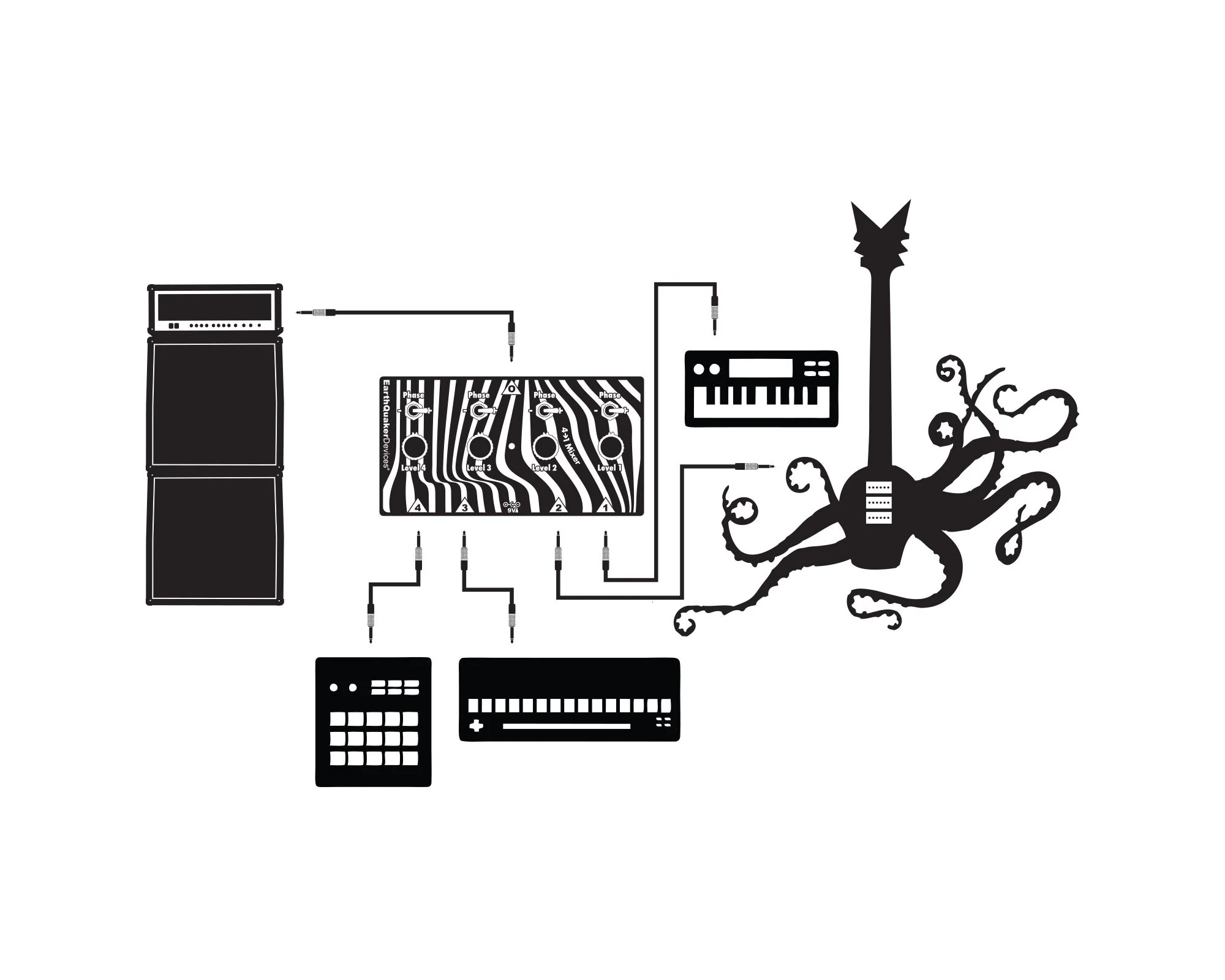 EarthQuaker Devices Four To One Mixer Utility Pedal - Image 3