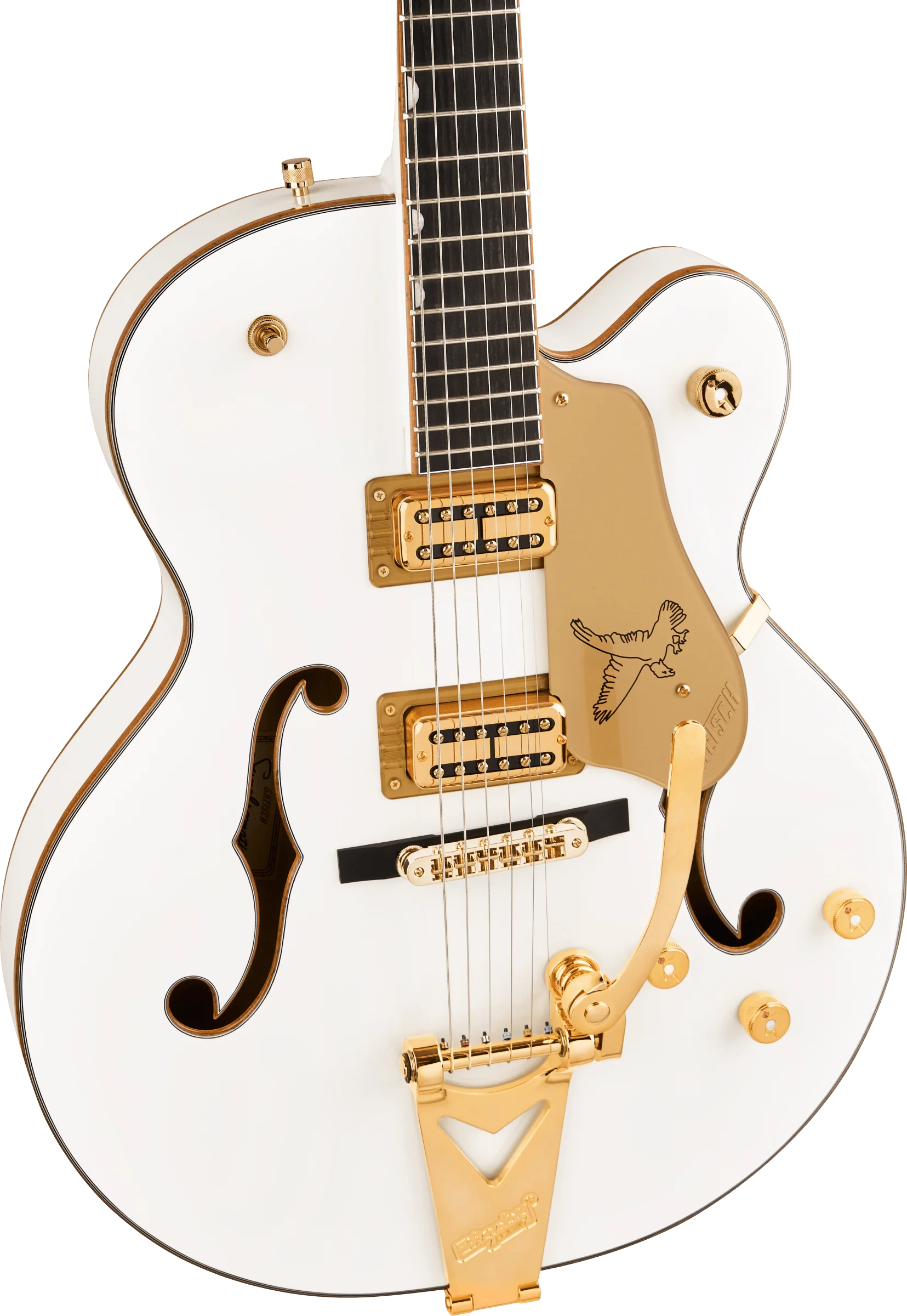 Gretsch Synchromatic Falcon Hollow Body Single-Cut with Bigsby Ebony Fingerboard - Snowcrest White - Image 6