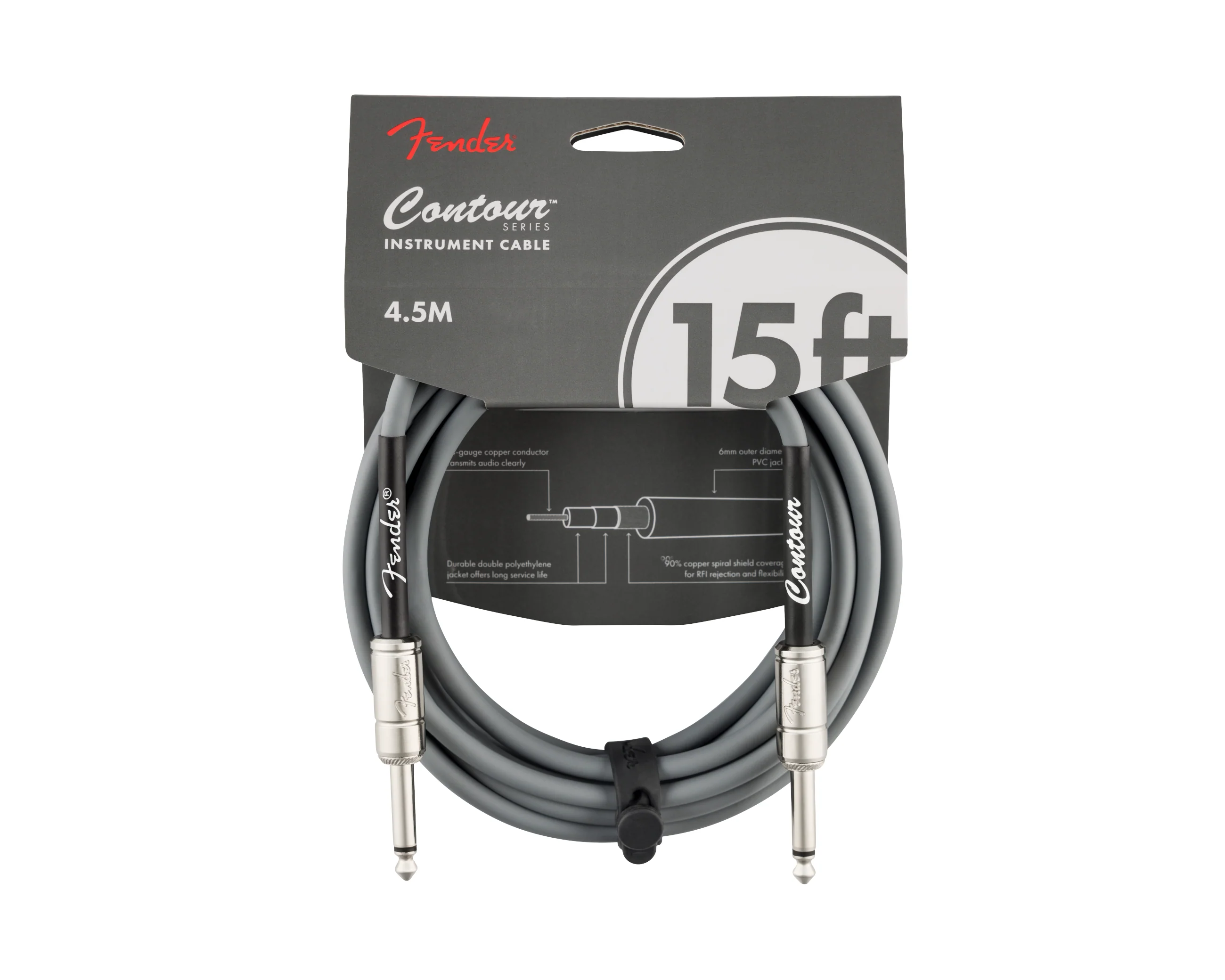 Fender Contour 15' Cable - Inca Silver