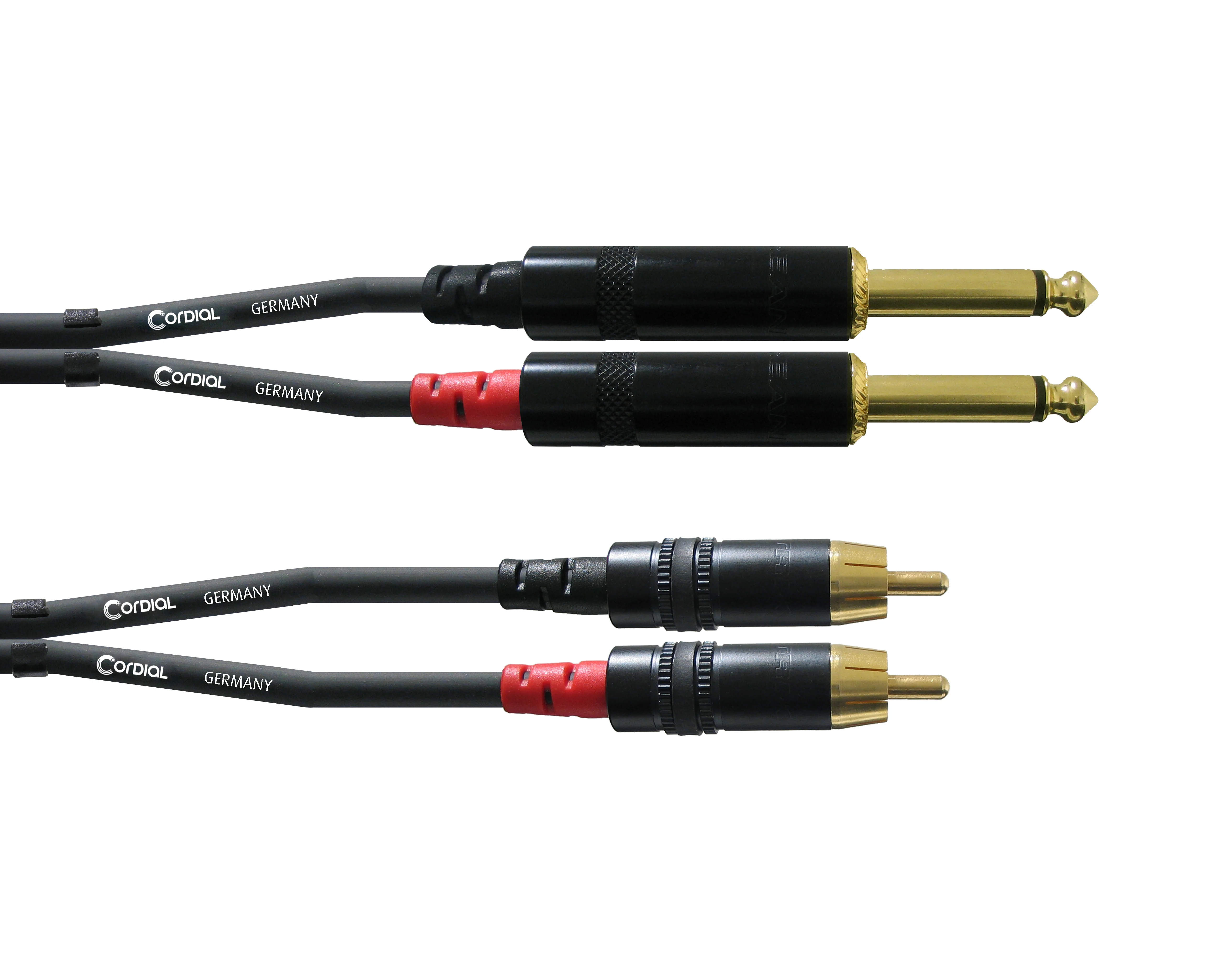 Cordial Essentials REAN 2x 6.3mm Mono Gold to RCA Gold (0.9m\3ft)