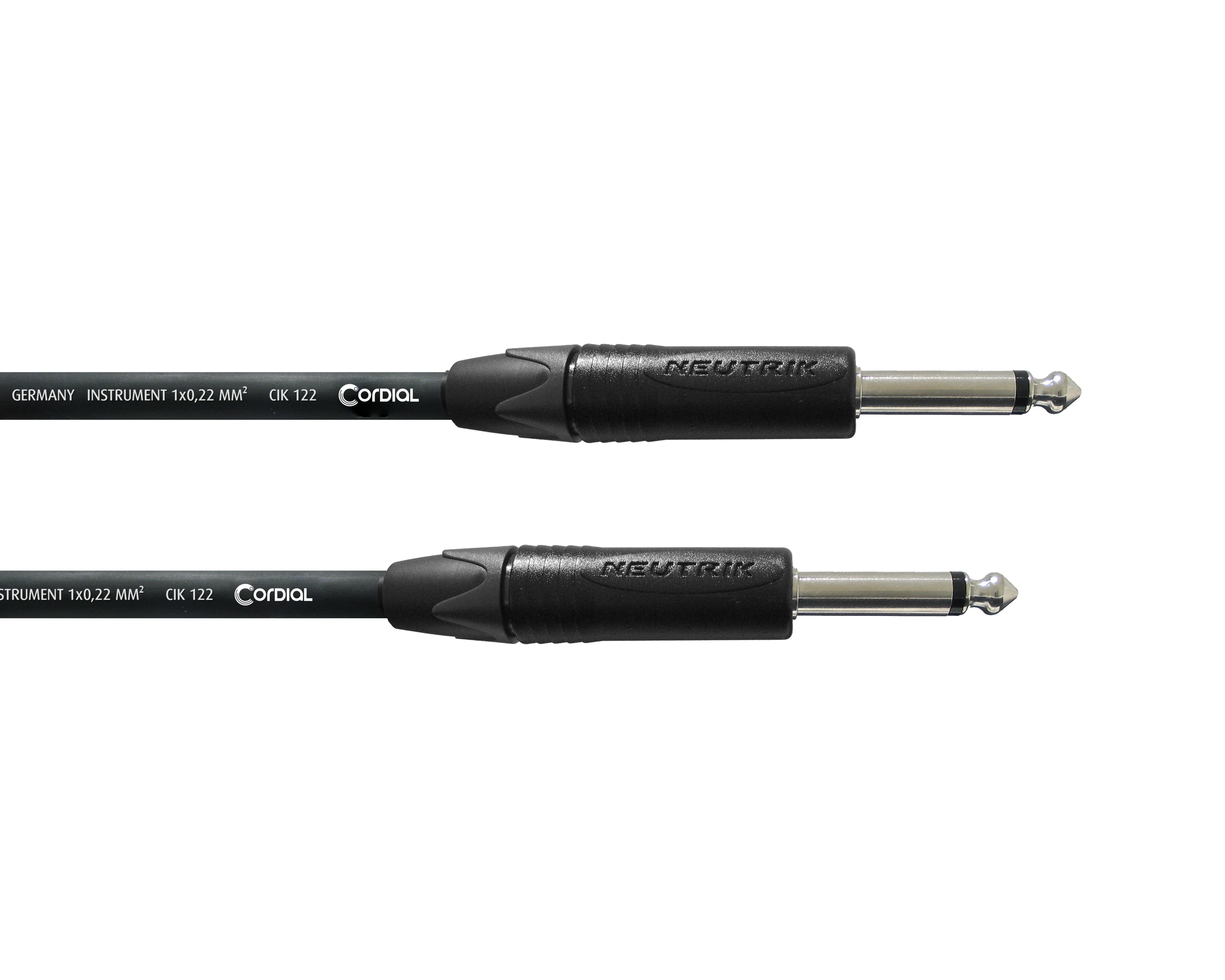 Cordial Select NEUTRIK 2x Plug 6.3mm Mono Black (6m)