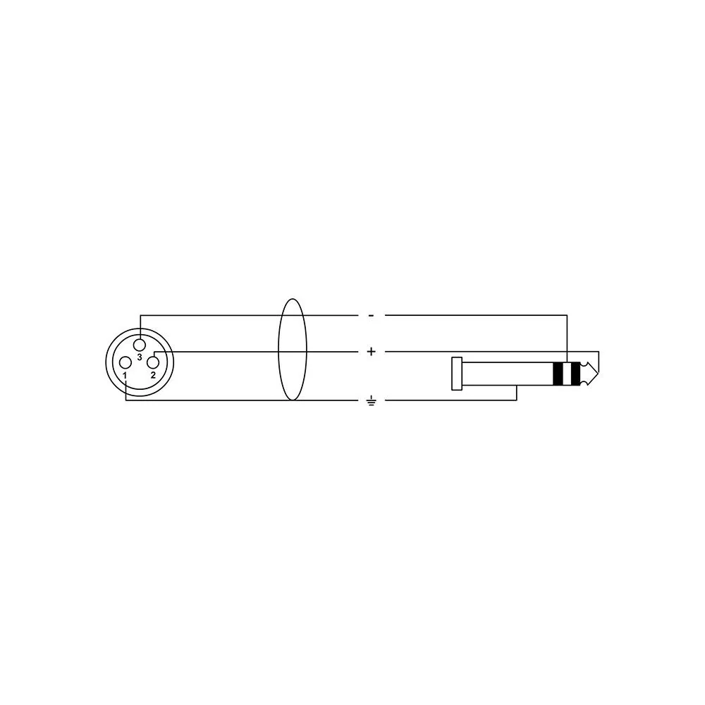 Cordial Select NEUTRIK XLR female to 6.3mm Stereo Black (2.5m) - Image 2