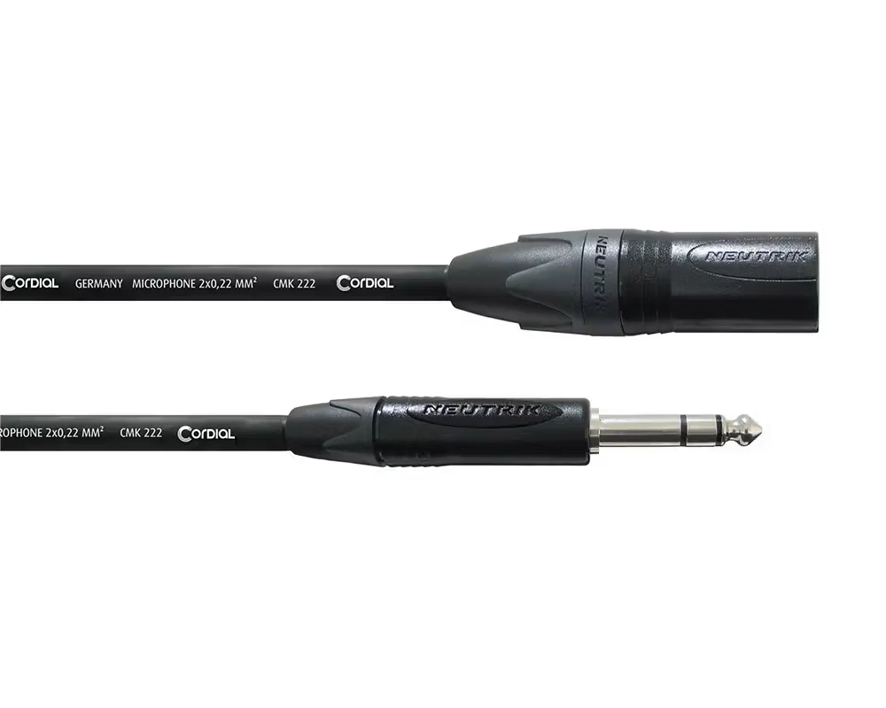 Cordial Select NEUTRIK XLR male to 6.3mm Stereo Black (5m)