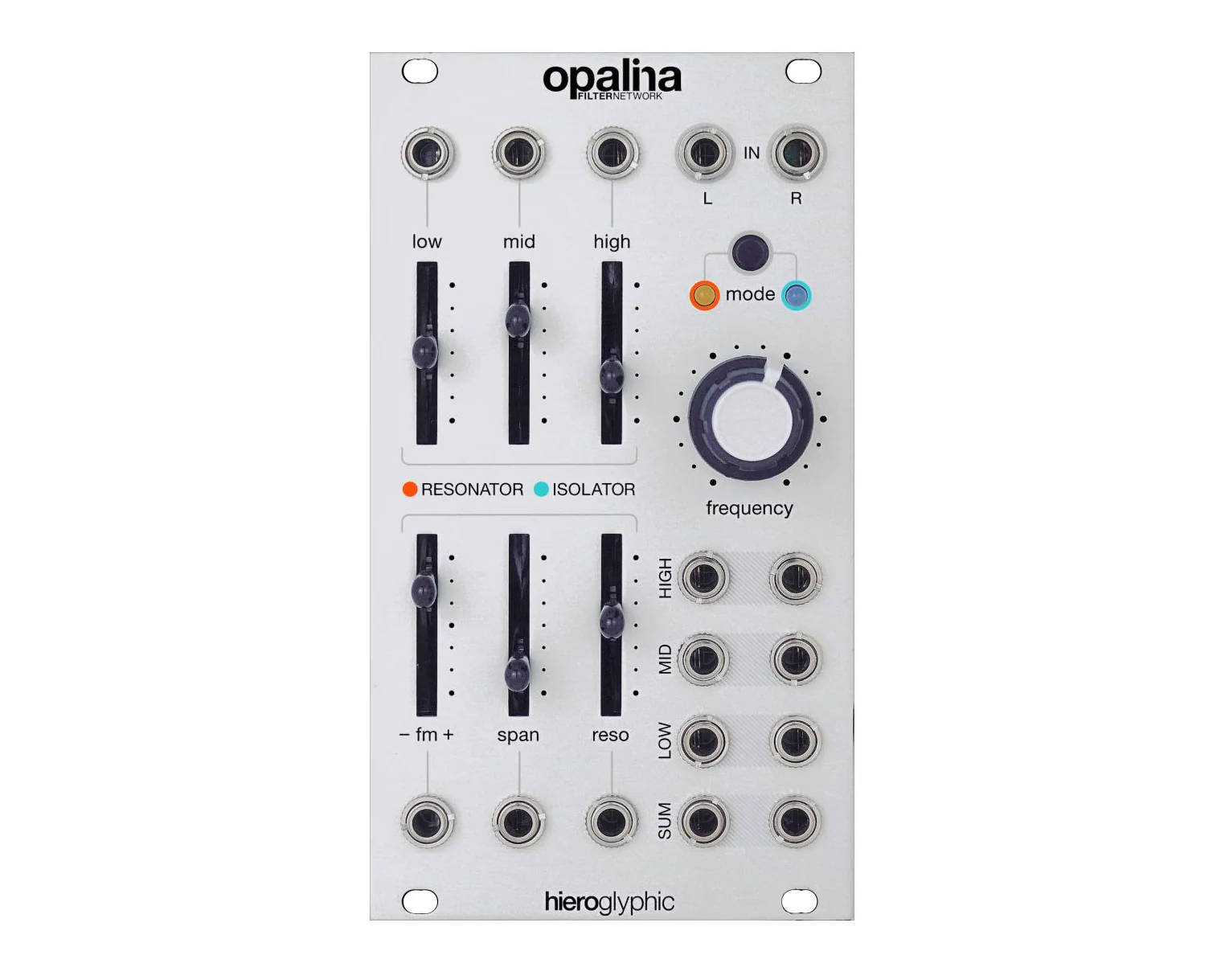 Hieroglyphic Opalina Filter Network Module Including Input Expander - Silver