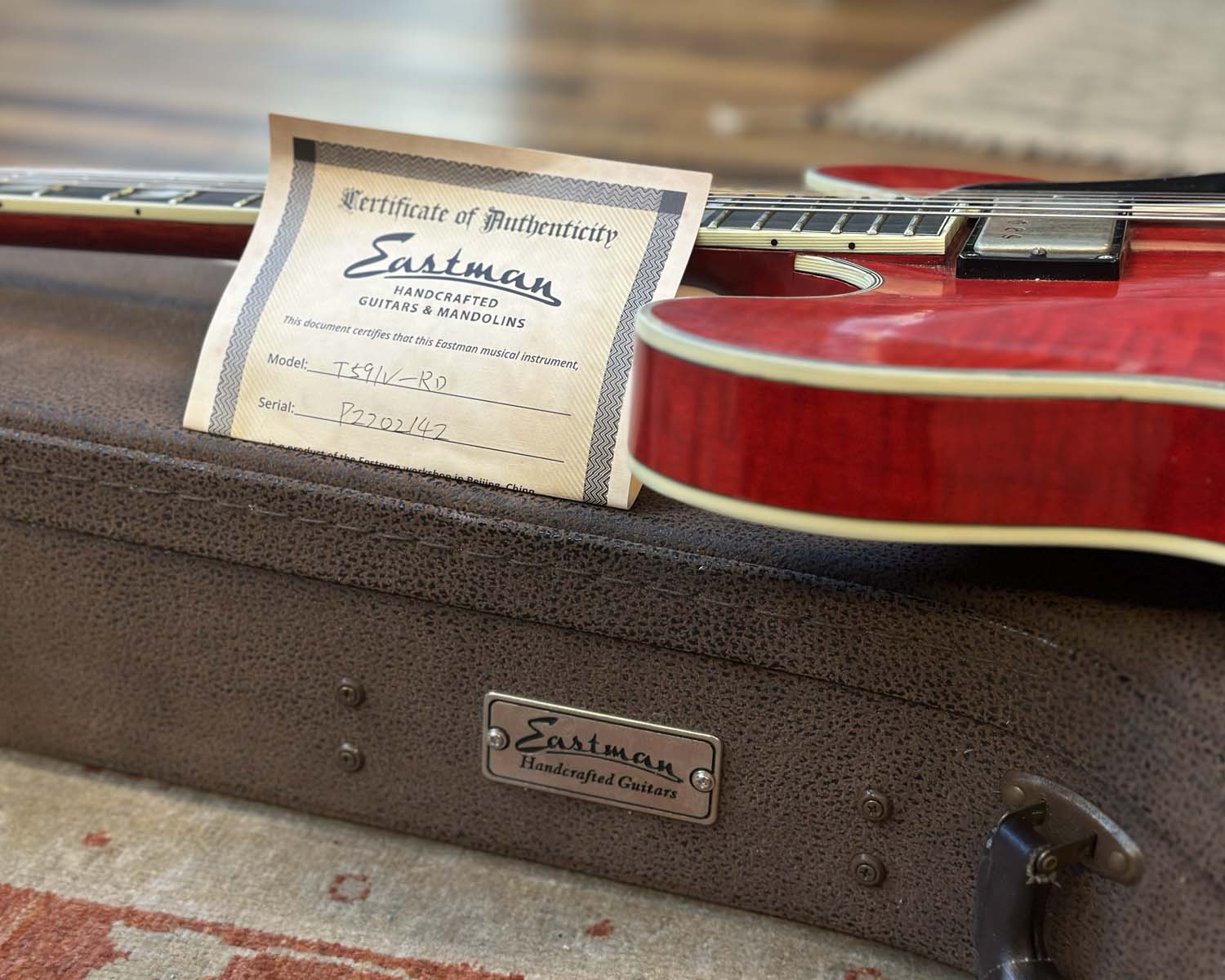 Eastman T59/V Semi-Hollow Thinline Electric Guitar w/ OHSC - Seymour Duncan Antiquities - Image 13