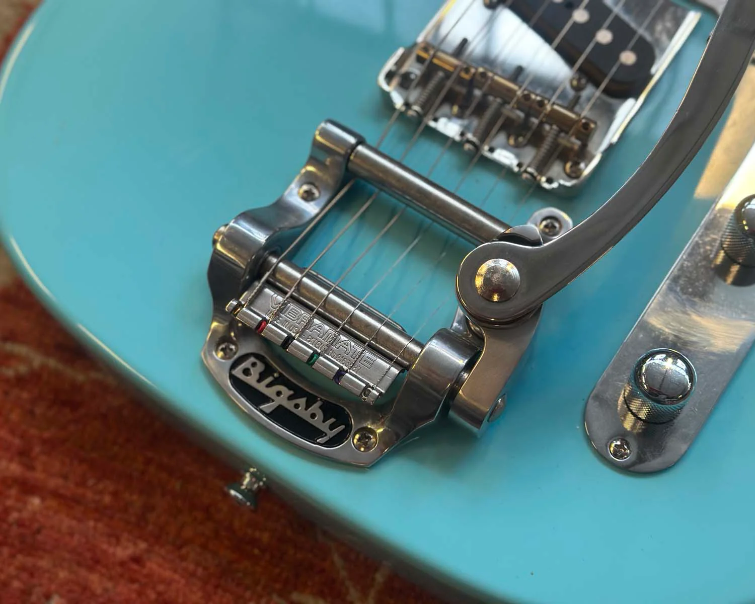 Fender Partscaster Telecaster - Daphne Blue w/ Bigsby & Vibramate Spoiler - Image 12