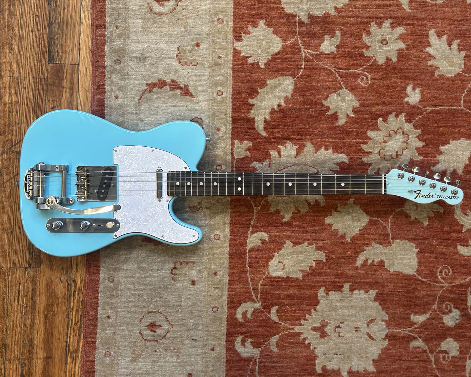 Fender Partscaster Telecaster - Daphne Blue w/ Bigsby & Vibramate Spoiler - Image 3